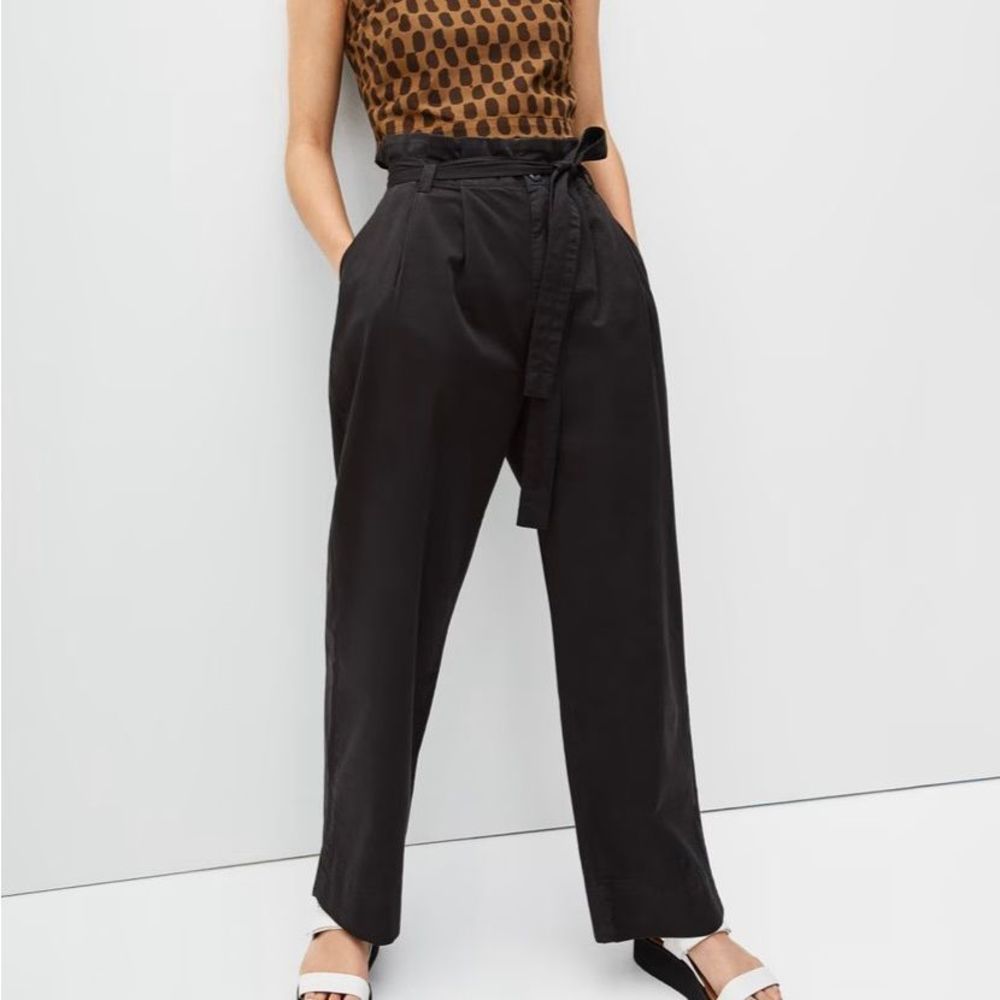 Everlane The Paperbag Pant Wide Leg Belted Breathable Black Women Medium